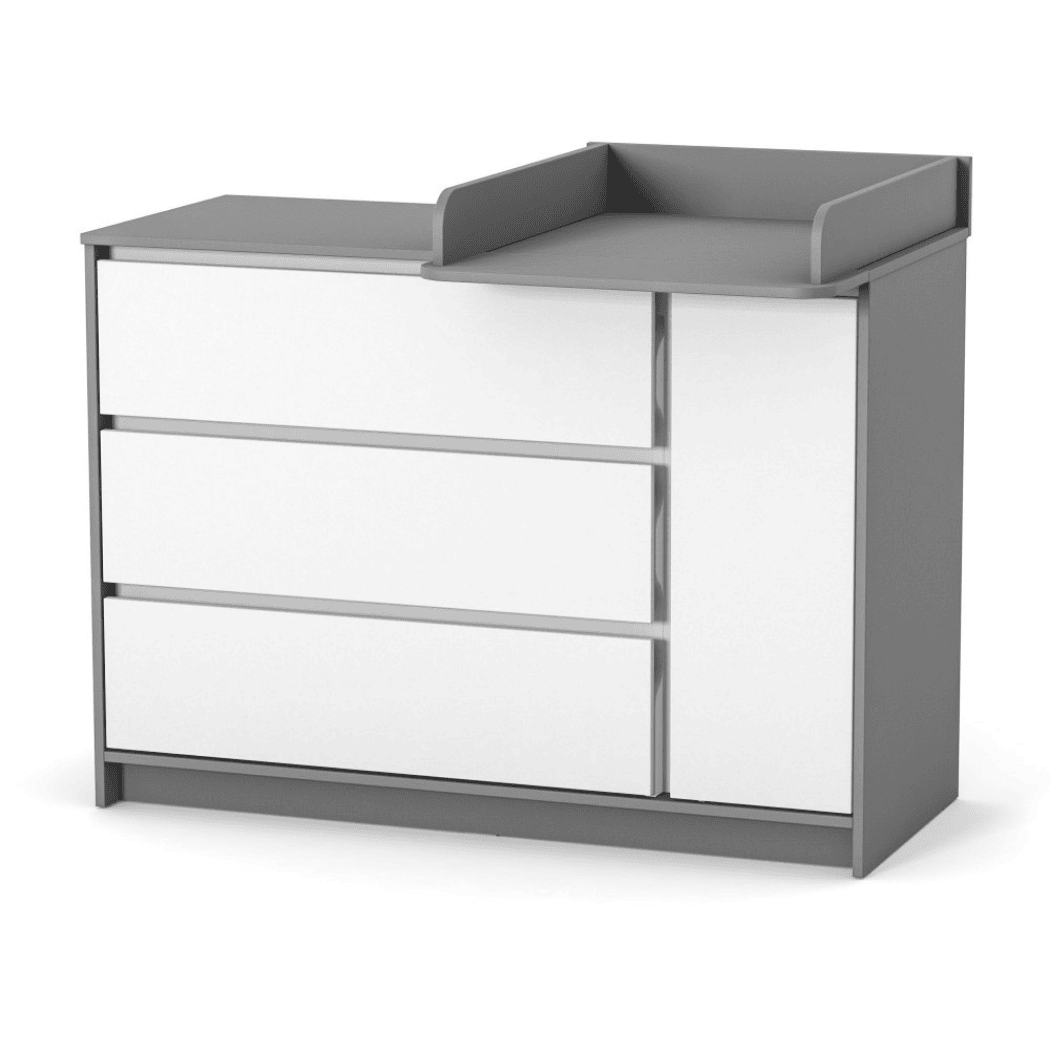 Dětská komoda Lovitto Gekko Kids, 120x51x87cm, Bílá / Grafitová